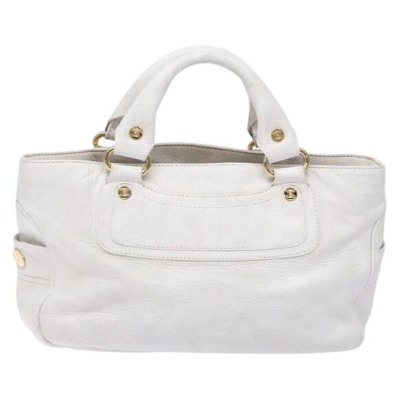 CELINE Boogie Hand Bag Leather White Gold - Picture 2 of 13